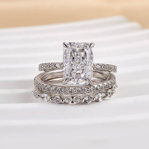 Ensemble de 3 bagues Noble Radiant Cut 