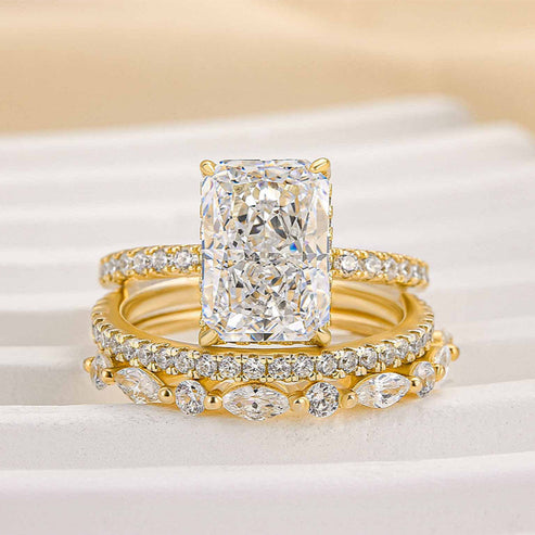 Ensemble de 3 bagues Noble Radiant Cut 
