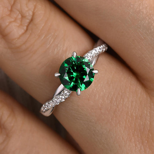 Bague de promesse taille ronde de 1,25 carat 