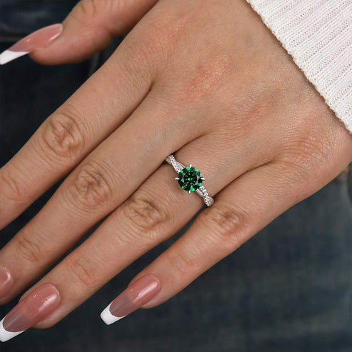 Bague de promesse taille ronde de 1,25 carat 