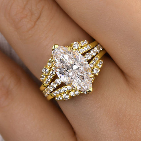 Marquise Two-in-one Cut Insert Ring Set