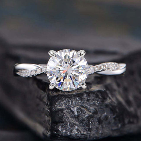 Bague de promesse taille ronde de 1,25 carat 