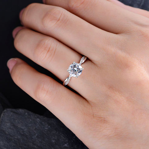 Bague de promesse taille ronde de 1,25 carat 