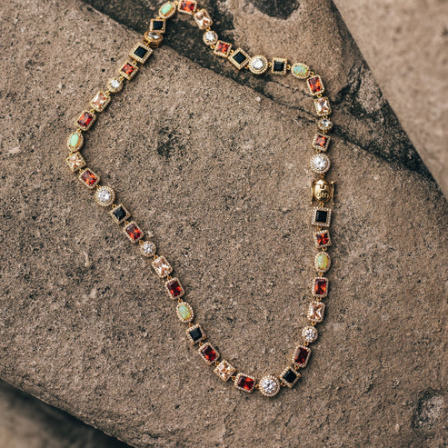18K Gold AAA Royal Gemstone Set