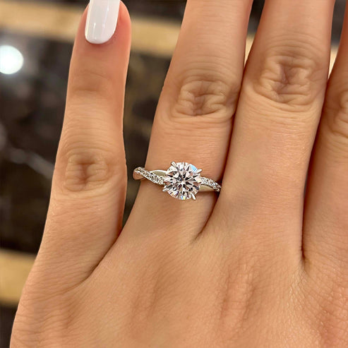 Bague de promesse taille ronde de 1,25 carat 