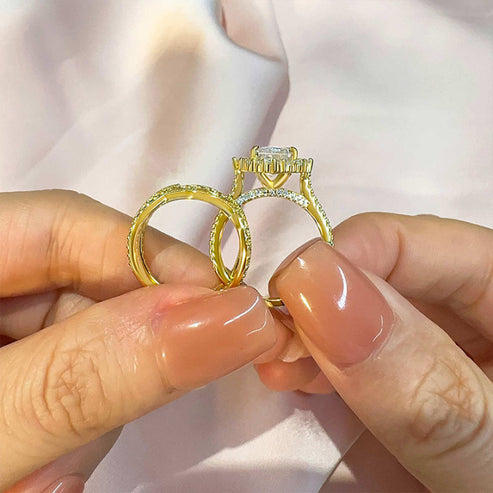Bague vintage à insert taille radiant Halo 