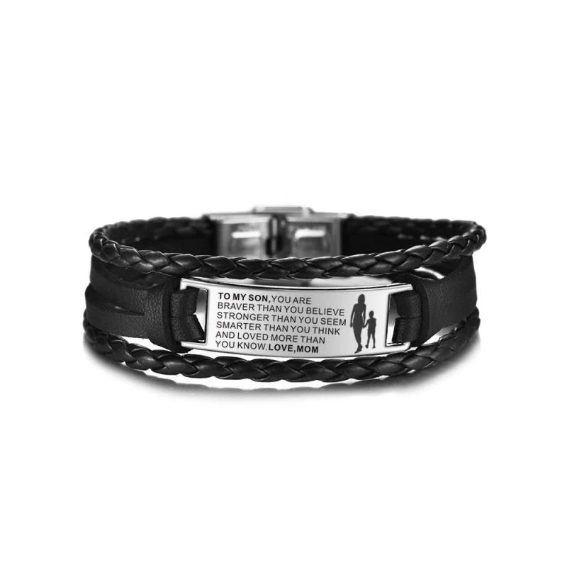 Bracelet en cuir « Tu es aimé plus que tu ne le penses »