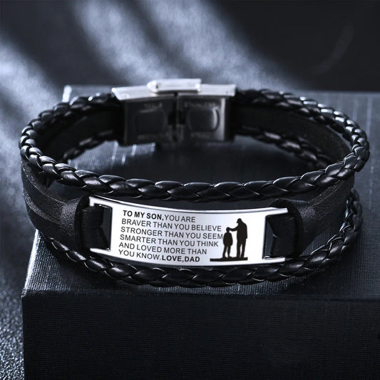 Bracelet en cuir « Tu es aimé plus que tu ne le penses »