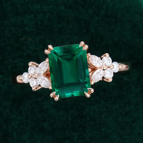 Emerald Cut Emerald Engagement Ring