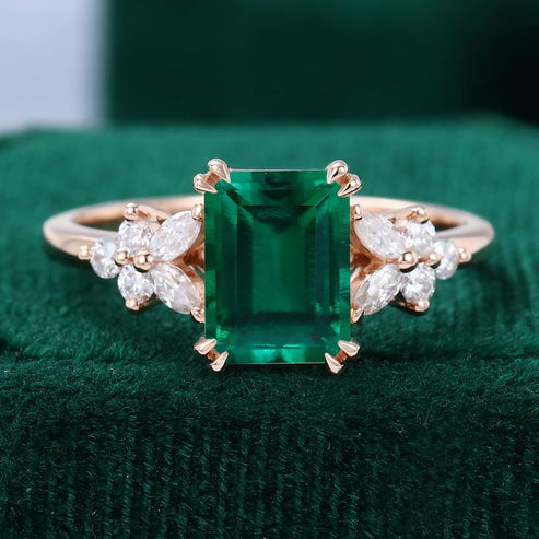 Emerald Cut Emerald Engagement Ring