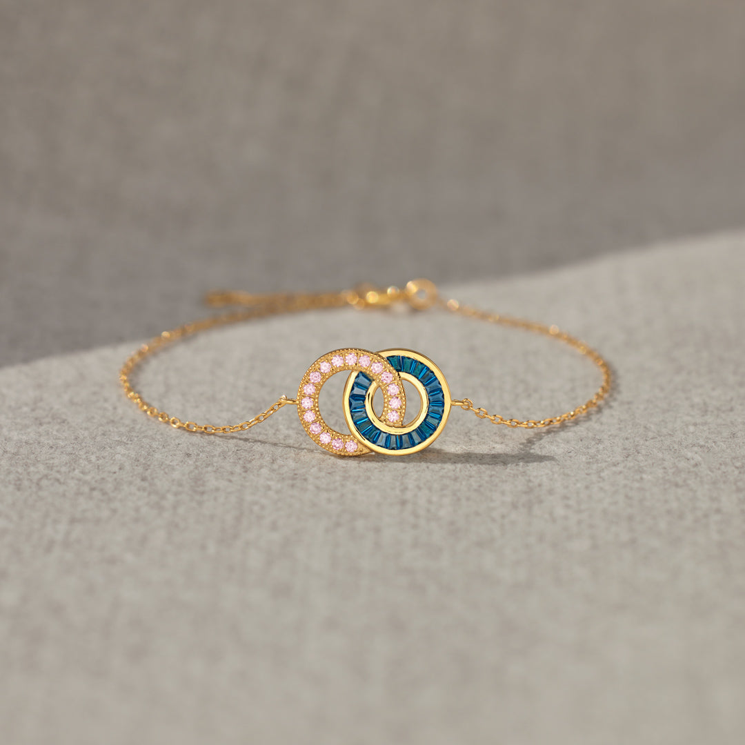 💝Bracelet Cercles à Maillons Mère et Fille 