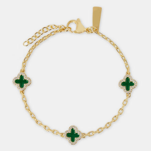 Collier Rolo en pierres précieuses avec motif en émail vert 
