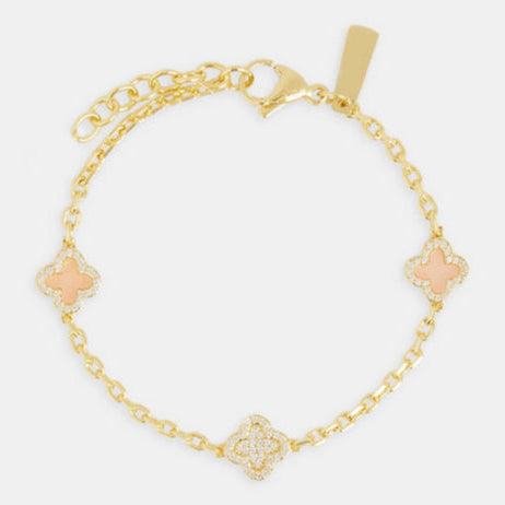 Collier Rolo en agate rose et pierres précieuses à motif glacé 