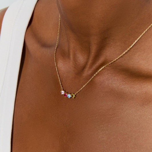 Collier personnalisé avec pierre de naissance familiale
