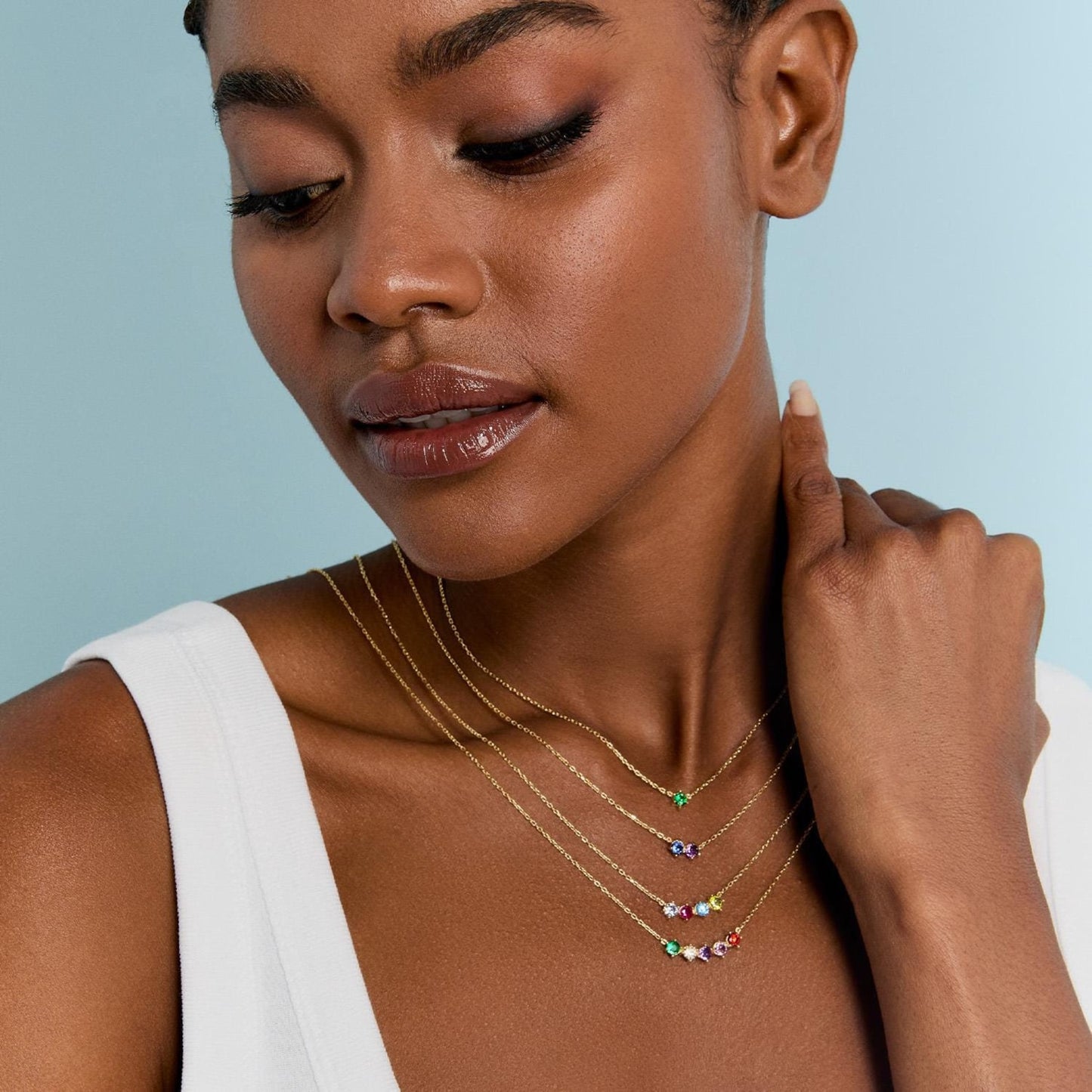 Collier personnalisé avec pierre de naissance familiale