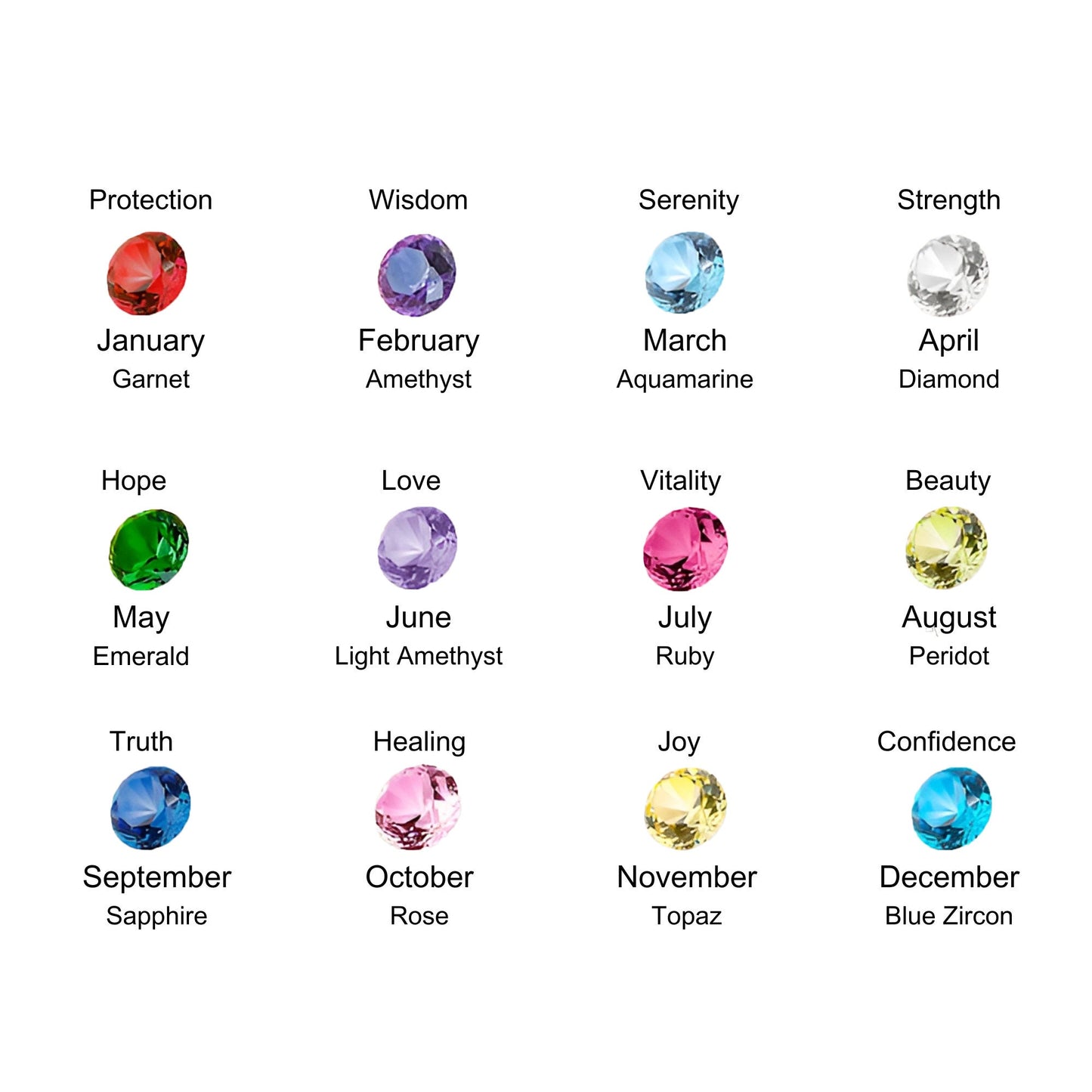 Optional Birthstone Shape Birthstone Necklace