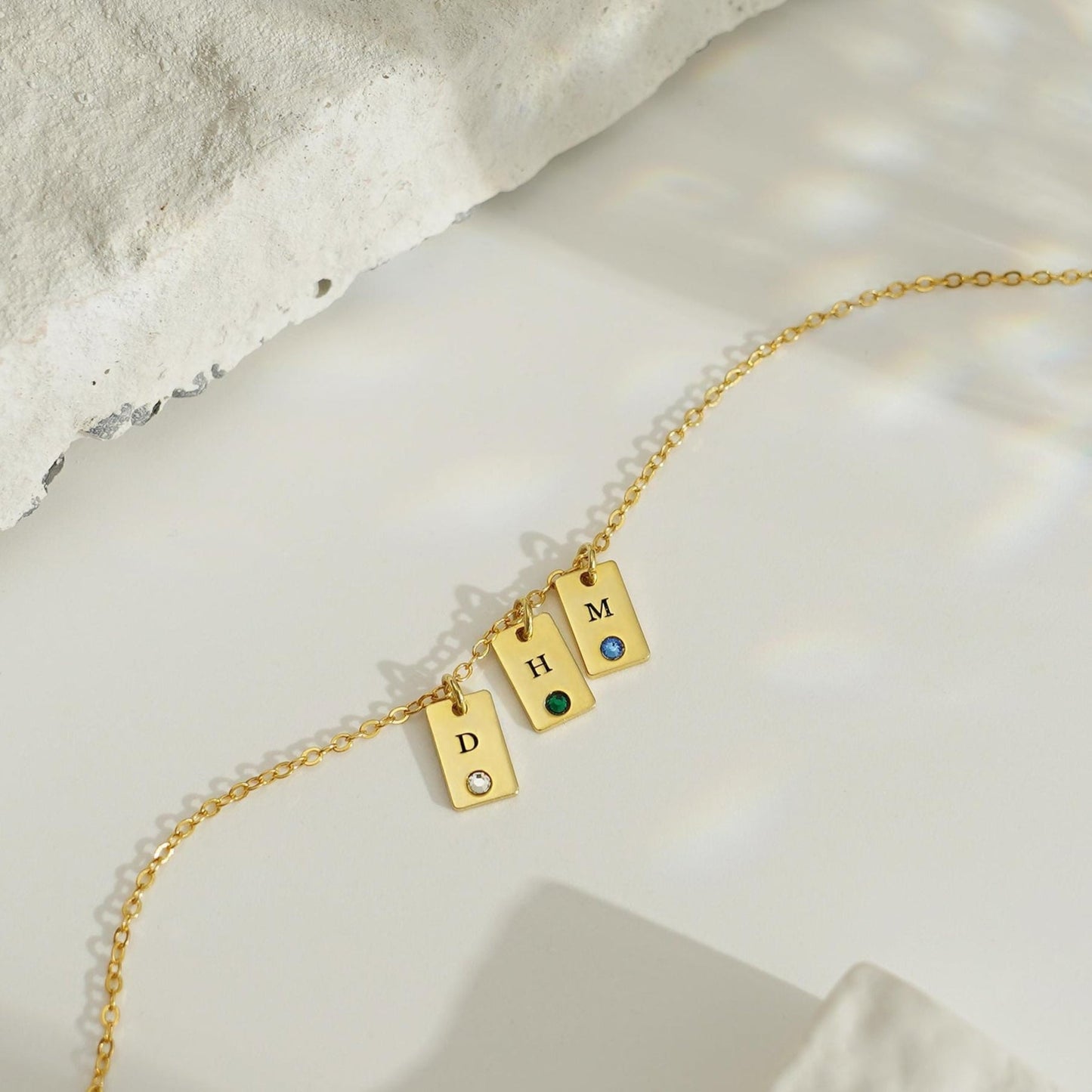Multiple Initial Tag Necklace
