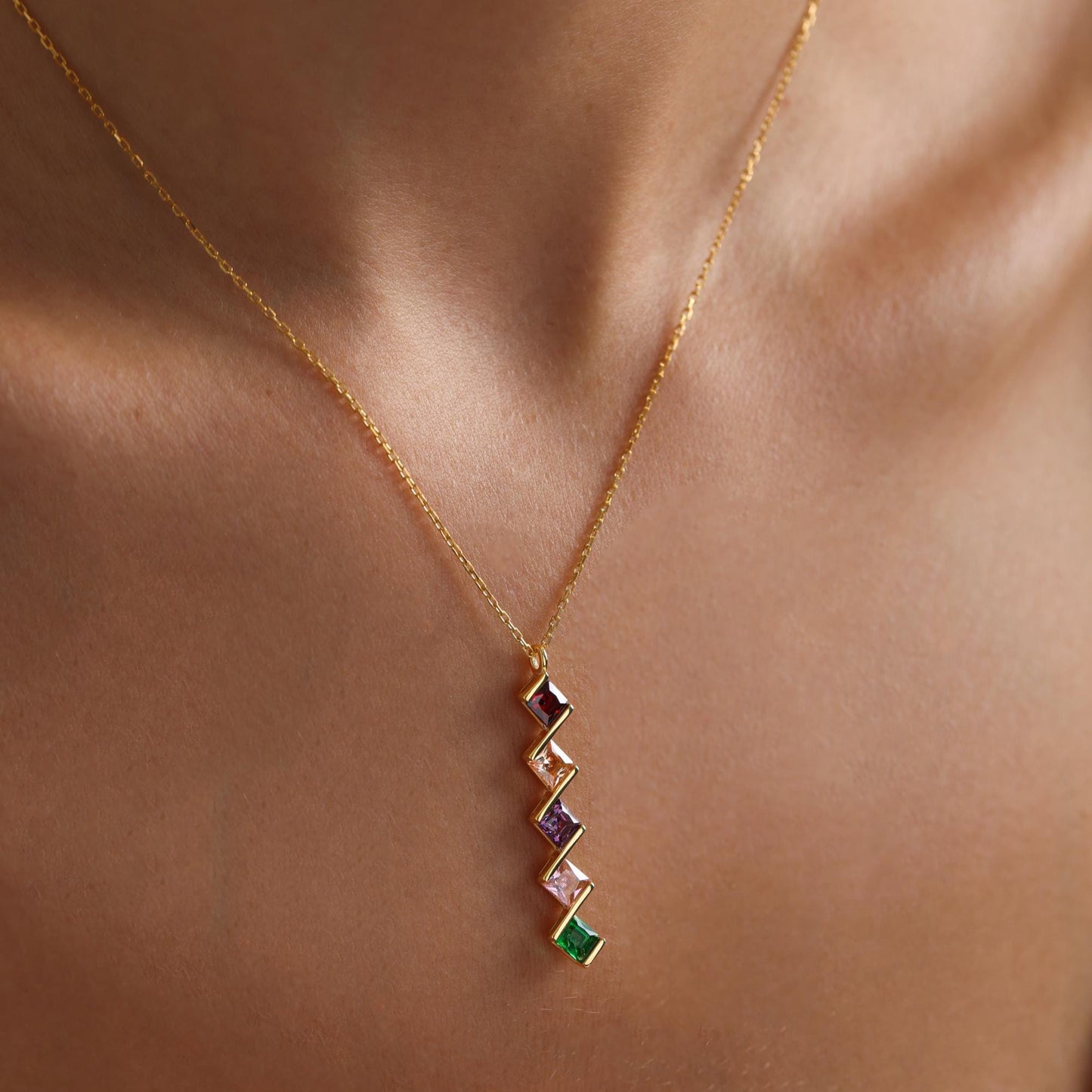 Multi Birthstone Necklace