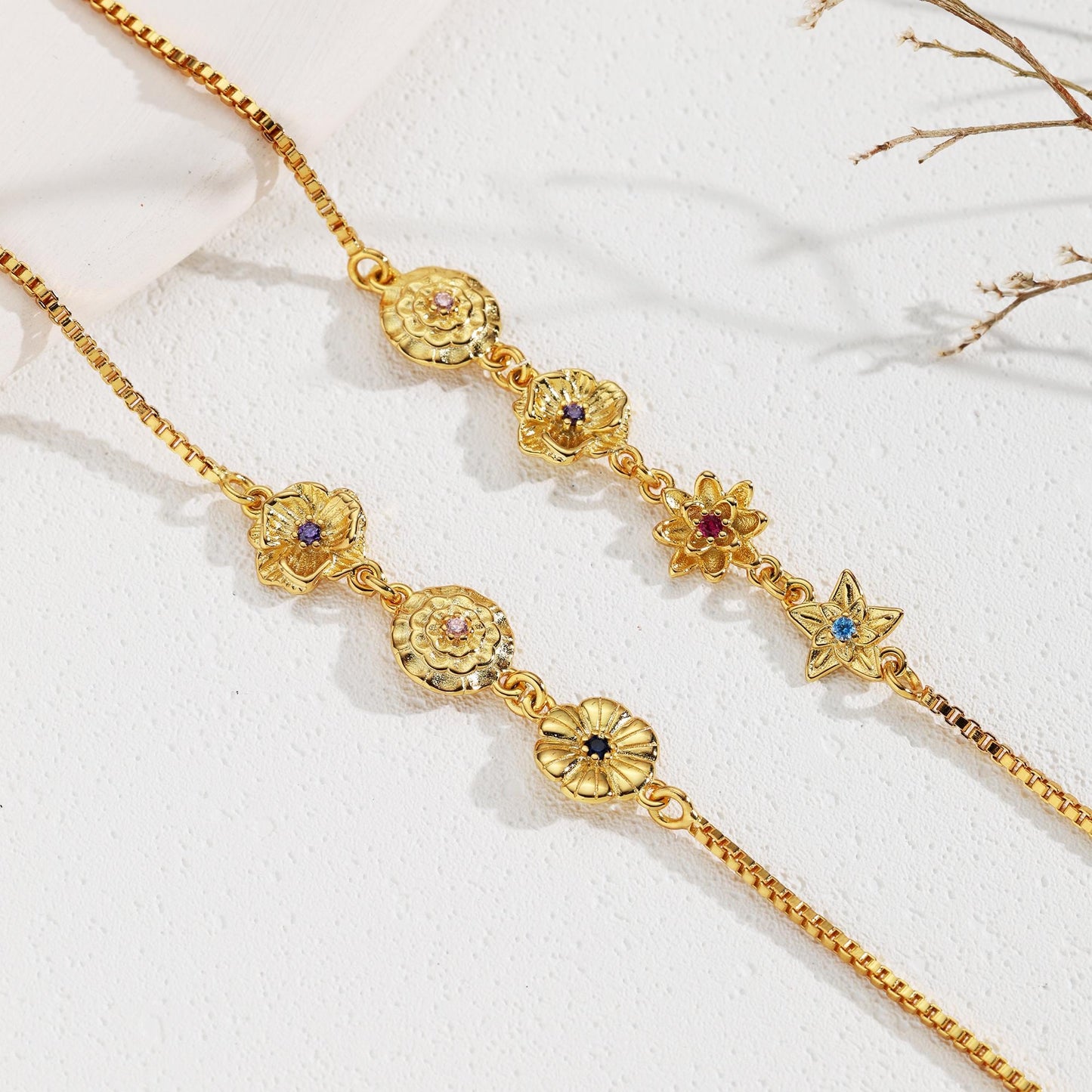 Personalized Birth Flower Bracelet