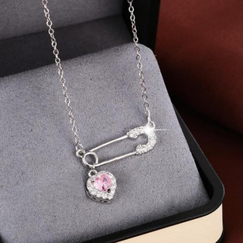 Elegant Heart💜&Paper Clip Necklace