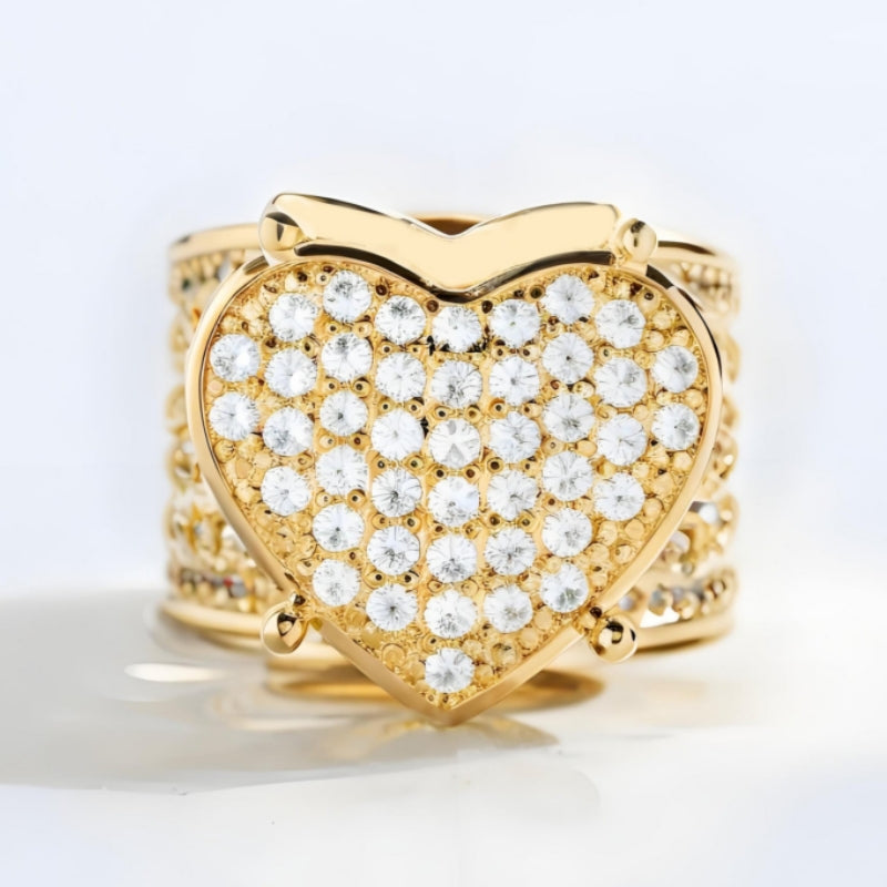 Bague en argent incrustée à la main : option carré/cœur/étoile✨ 