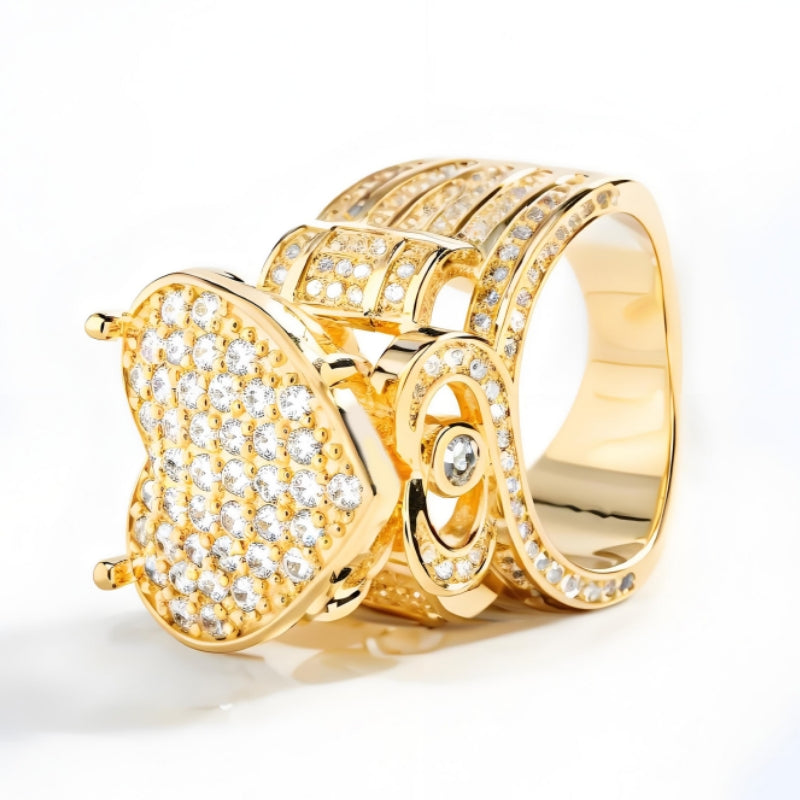 Bague en argent incrustée à la main : option carré/cœur/étoile✨ 