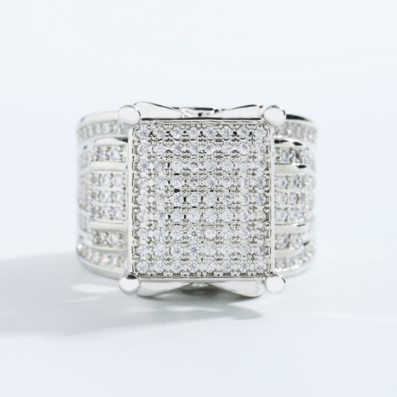 Bague en argent incrustée à la main : option carré/cœur/étoile✨ 